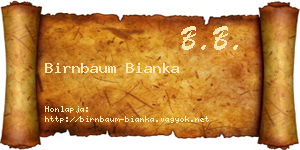 Birnbaum Bianka névjegykártya